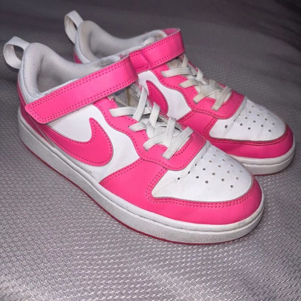 Girl’s Nike court borough low top recraft sneakers sz 2 athletic sporty casual